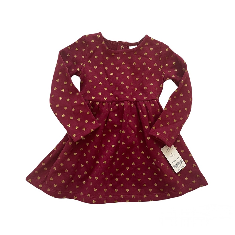 NWT Carter’s Long Sleeve Heart Print Dress